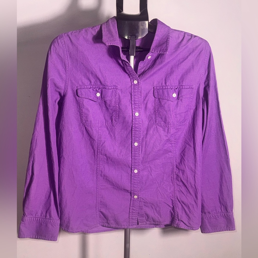 Talbots Vibrant Purple Casual Button Down Shirt